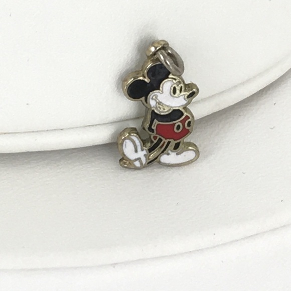 Vintage Walt Disney Mickey Mouse Tiny Charm Pendant Gold Miniature Collectible - Picture 4 of 11